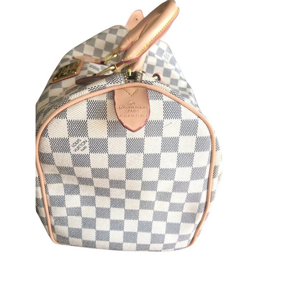 WHITE GRID "SPEEDY"HANDBAG - LV Dup - Picture 3 of 11